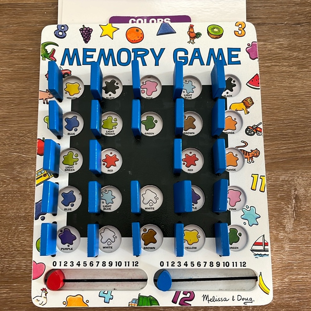 Melissa & Doug Memory Game Flip To Win Colors Numbers Shapes Zoo Fruit COMPLETE - Picture 2 of 7